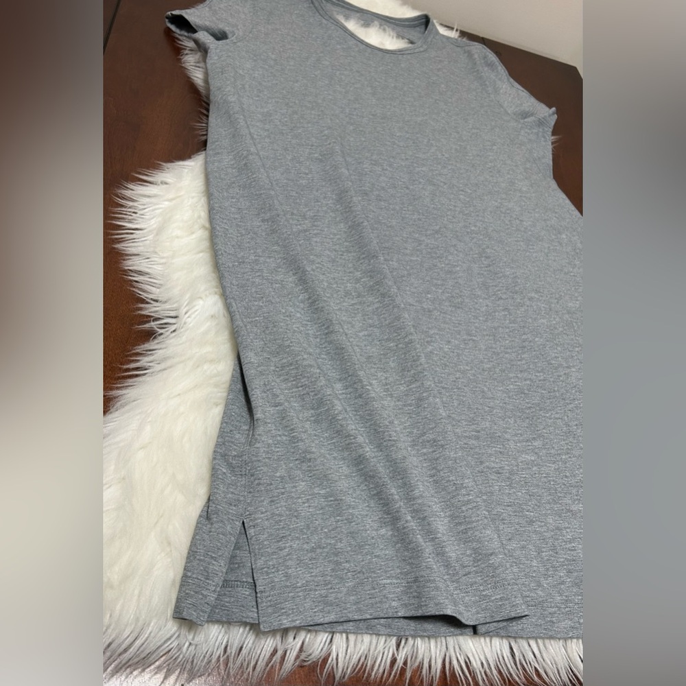 Lululemon Size 6 Summer Day Tripper Dress Heathered Medium Grey Open Back Cotton - Picture 7 of 15
